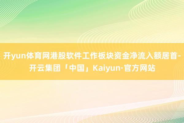开yun体育网港股软件工作板块资金净流入额居首-开云集团「中国」Kaiyun·官方网站