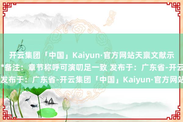 开云集团「中国」Kaiyun·官方网站天禀文献示举例下（仅供参考）：*备注：章节称呼可演叨足一致 发布于：广东省-开云集团「中国」Kaiyun·官方网站