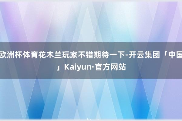 欧洲杯体育花木兰玩家不错期待一下-开云集团「中国」Kaiyun·官方网站