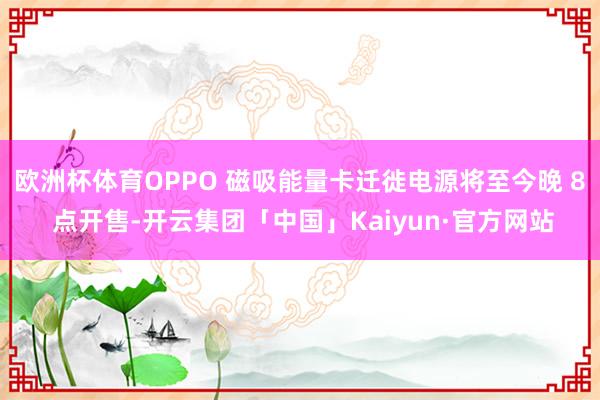 欧洲杯体育OPPO 磁吸能量卡迁徙电源将至今晚 8 点开售-开云集团「中国」Kaiyun·官方网站