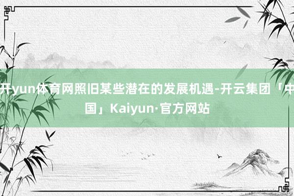 开yun体育网照旧某些潜在的发展机遇-开云集团「中国」Kaiyun·官方网站