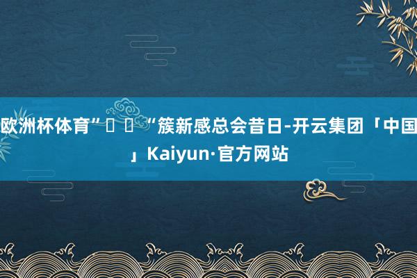 欧洲杯体育”‍‍“簇新感总会昔日-开云集团「中国」Kaiyun·官方网站
